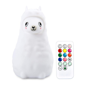 USB recargable Alpaca Llama silicona LED luz de noche silicona suave adulto y bebé lámpara mágica de estado de ánimo para uso en la habitación - Product Image 2