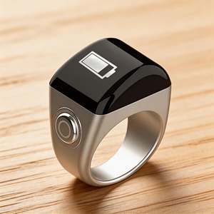 Bague connectée Tasbeeh Zikr pour la prière musulmane, 5 rappels d'heures de prière, autonomie de 15 jours, batterie 40 mAh, étanche IP7, pour hommes et femmes - Product Image 3