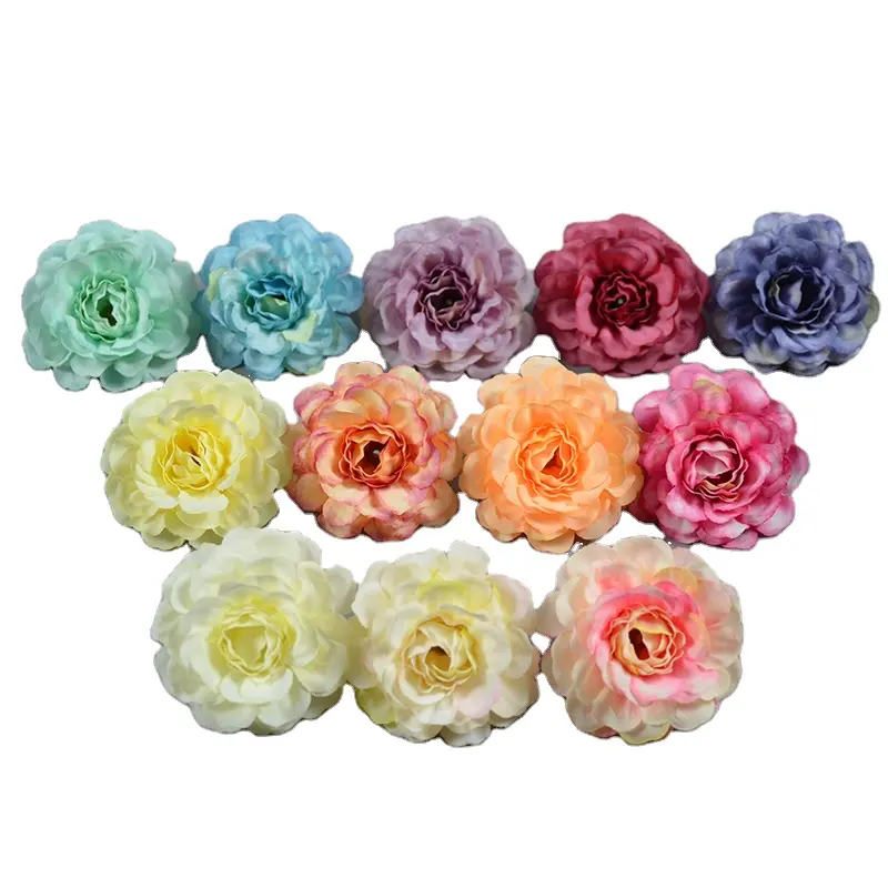 Toptan yapay küçük gül çiçekler ipek 5cm DIY kek yapay arka plan dekoratif çiçek kafa