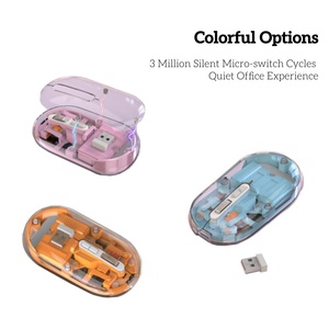 Tùy Chỉnh Sáng Tạo Thời Trang Mát Mẻ Di Động <span class=keywords><strong>5D</strong></span> Không Dây Rõ Ràng Minh Bạch Chuột Có Thể Sạc Lại 2.4G Bt Loại-C Im Lặng Văn Phòng Chuột - Product Image 2