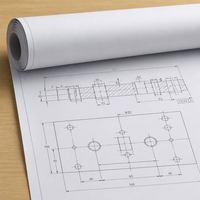 Papel para Plotter CAD de 1270 mm de Ancho, Papel Reciclable para Dibujo Técnico en Ingeniería y Automoción, 80 g/m², Blanco
