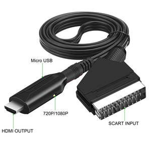SCART ไปยังสายแปลง HDM1 720p/1080p สวิตช์ SCART in <span class=keywords><strong>HD</strong></span> OUT Video Audio Converter Adapter สำหรับ <span class=keywords><strong>Sky</strong></span> <span class=keywords><strong>Box</strong></span> STB Plug - Product Image 5