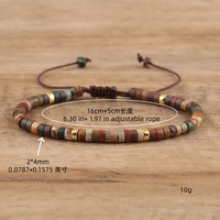 Bracelet tressé en perles d'empereur en pierre naturelle, élégant et ajustable pour femme