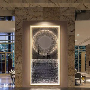 Decoración Moderna de Lujo para el Hogar, Arte Digital Colgante para la Entrada, Impresión en Lienzo de Diamantes en Aleación de Aluminio con LED, Ecológico - Product Image 5