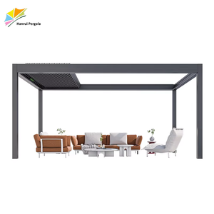 Pergola autoportante rétractable en aluminium avec toit ouvrant réglable et télécommande <span class=keywords><strong>pour</strong></span> terrasse - Product Image 5