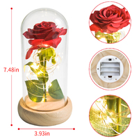 Décor Rose Naturelle En Dôme De Verre Immortel Pour Toujours Éternel Préservé Fleur Artificielle Rose Mather Day Valentine Cadeaux