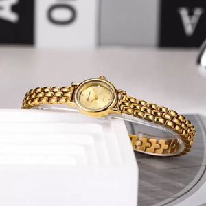 DIMEINA orologio Vintage al quarzo da <span class=keywords><strong>donna</strong></span> piccolo modello di 6068 ovale con cassa in lega e quadrante indicatore - Product Image 4