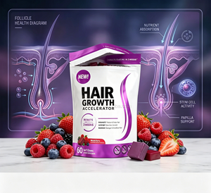 Gomitas para el Crecimiento del Cabello con Resultados en 3 Semanas, Masticables Suaves que Nutren un Cabello Más Fuerte y Saludable, Suplemento para el Tratamiento de la Caída del Cabello para Hombres y Mujeres, Venta al Por Mayor - Product Image 5