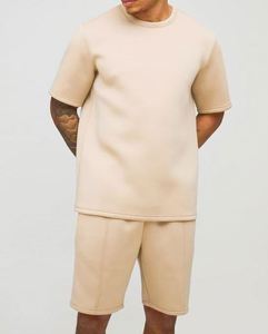 Ensemble d'été décontracté respirant imprimé pour hommes, en polyester/coton tricoté, coupe régulière, avec t-shirt ajusté, pour fabricants de vêtements - Product Image 1
