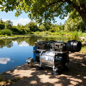 Aerator Kolam Surya 24V 150W Efisien dengan Mesin untuk Oksigenasi Kolam Ikan, Pompa DC Tanpa Oli, Tenang, Portabel, Produktivitas Tinggi - Product Image 1