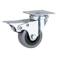 KS 3 "4" 5 "6" 8 "Roulettes pivotantes en acier inoxydable Roulette conductrice à chariot manuel de 3 pouces Roulette en caoutchouc TPR antistatique