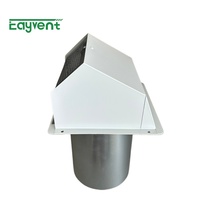 Kit de capot de ventilation pour sèche-linge en acier galvanisé thermolaqué blanc, 4 pouces, avec grille anti-oiseaux et anti-pluie pour mur extérieur