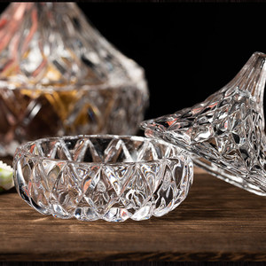 Pots en forme de <span class=keywords><strong>goutte</strong></span> <span class=keywords><strong>d</strong></span>'<span class=keywords><strong>eau</strong></span> avec <span class=keywords><strong>d</strong></span>ôme, cristal transparent, verre en diamant, sucrier bol à bonbons, plat - Product Image 4