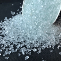 Sable abrasif transparent en verre recyclé broyé pour le sablage de pierres artificielles, terrazzo, comptoirs en époxy et l'élimination de la rouille