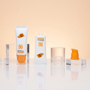 White Oval <b>Plastic</b> Cosmetic <b>Tube</b> With Pump Cap Custom Logo PP Material For Sunscreen And Foundation Packaging - Product Image 4