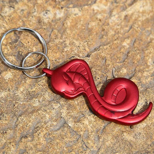 Aluminum Alloy Snake <b>Keychain</b> Bottle Opener Multi-Function Outdoor Backpacking Gear 1PC - Product Image 2