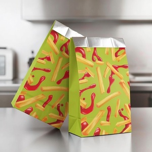 Bolsa <span class=keywords><strong>de</strong></span> Papel Kraft para Comida para Llevar, Personalizada <span class=keywords><strong>de</strong></span> Fábrica, para Barbacoa, Pollo Frito, Hot Dogs, Embalaje Rápido, Resistente a la Grasa, Ecológica - Product Image 1