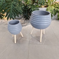 Ensemble de jardinières modernes en fibre d'argile biodégradable, légères, durables, écologiques, de haute qualité, capacité 8L, grande texture, pour sol.