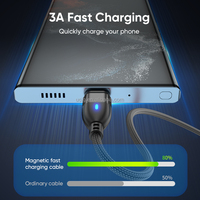 Câble magnétique USBC 24pin 60W | PD60W 3 en 1 embouts magnétiques de tête de charge C à C / M / L câbles de données de charge pour ordinateurs portables mobiles