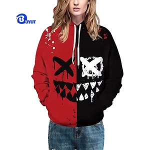 Felpa creativa in pile di poliestere con motivo personalizzato di fabbrica con motivo a forma di angelo felpa da uomo a manica lunga LOGO 3D con cappuccio tutto stampato - Product Image 2