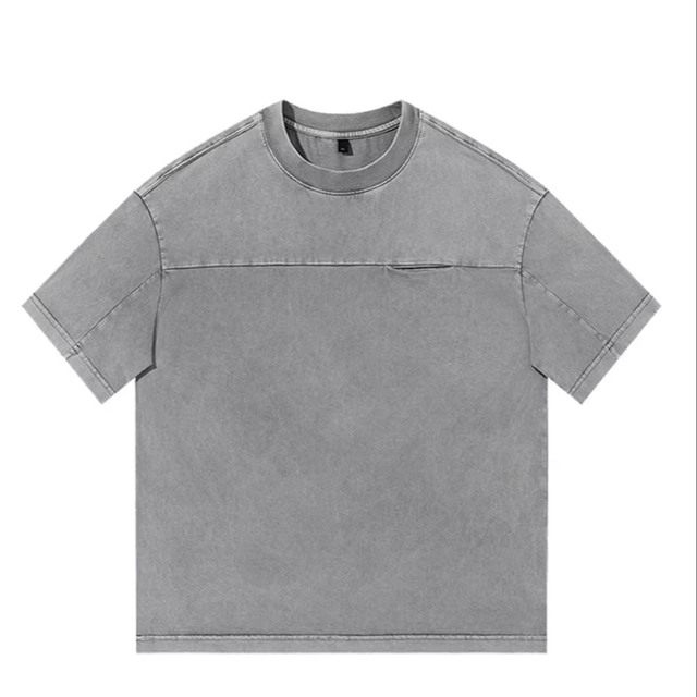 High Quality Custom Washed Stitching Unisex Short Sleeve Jersey Solid Vintage Breathable Anti-Pilling Loose Fit T-shirt