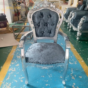 Chaise Mariage Royal Trône Chaises Fauteuils de Salle à Manger en Bois Chaise Classique <span class=keywords><strong>Baroque</strong></span> Côté Trône Chaises pour Salle à Manger Événements - Product Image 1