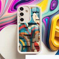 Étui de téléphone portable en TPU antichoc de style lentille d'appareil photo avec impression de cube de couleur créative pour Samsung A14 A15 A16 A21S A22 A23 A24 A25