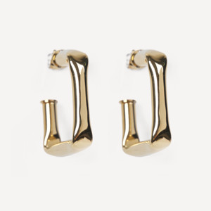 Boucles d'oreilles minimalistes en acier inoxydable doré YFB, longueur 3,3 cm, bijoux tendance printemps-été - Product Image 2