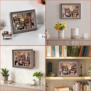 Kit de <span class=keywords><strong>casa</strong></span> en miniatura Hamaileon DIY, pequeños muebles de <span class=keywords><strong>casa</strong></span> de muñecas de madera con luces LED, regalos de Halloween/Navidad/Cumpleaños para adultos - Product Image 3