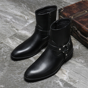 Botas de Moda para Hombre Impermeables y Antideslizantes - Botas de Tobillo Estilo Romano/CHELSEA de Estilo Italiano con Parte Superior de PU y Suela de Goma - Product Image 4