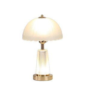 Mushroom Shape Glass Table Lamp <b>Led</b> Warm White <b>Light</b> <b>Plug</b> <b>In</b> Tap Control For Bedroom Living Room Decorative Night <b>Light</b> - Product Image 5