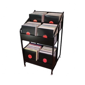Vinyl Record Storage Cabinet with Casters