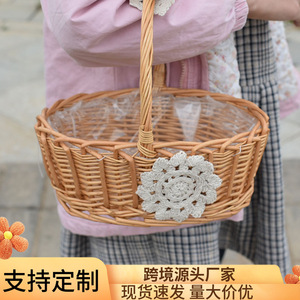 Bamboo <b>baskets</b>, flower <b>baskets</b>, rattan <b>baskets</b>, souvenir <b>baskets</b>, lace sunflower <b>baskets</b>, flower <b>baskets</b>, hand-held handles, - Product Image 5