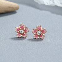 Neue Mode Sterling Silber Niedliche Emaille Blume Ohr Ohr stecker Ohr stecker Ohr stecker für Frauen Schmuck