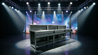 Comptoir de bar commercial pliable en trois parties en acier galvanisé, station à cocktails portable, poste de travail mobile pour barman, événements, café, extérieur