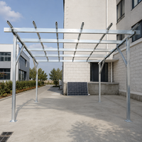 Système de carport solaire étanche pour entrepôt européen, structure de stationnement photovoltaïque commerciale en aluminium anodisé argenté haute résistance