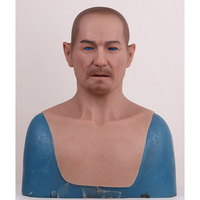 Masque réaliste en silicone intégral de vieil homme européen pour Halloween, cosplay, couvre-visage pour accessoires de costume transgenre