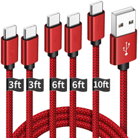 Kabel Data USB C Nylon Braided Pengisian Cepat 60W Grosir 1M/2M/3M Kabel Pengisian Terbaru