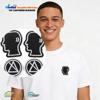 Écussons en tissu à transfert thermique écologiques, étiquettes textiles en sergé lavables personnalisées avec logo de marque sur mesure