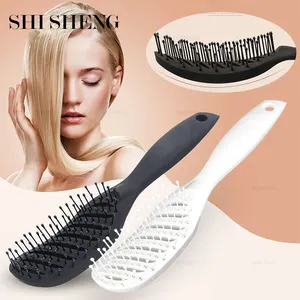SHI SHENG 4 Colors Anti Static Portable Travel Hair Brush Compact Pocket Curved Barber Clipper Comb for Men Women Brush Hair