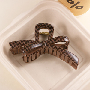 Pinza para el pelo KAKA Cloud grande con estampado de leopardo y pata de gallo, de plástico color café, 12 cm, a la moda, para mujer, para fiestas y uso diario - Product Image 6