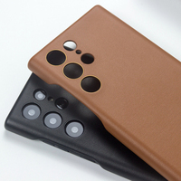 Étui de téléphone en cuir tout-en-un anti-choc pour Samsung Galaxy S23 Ultra, étui de téléphone simple de couleur unie pour Samsung S22