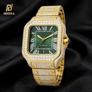 Montre NUOYA Iced Out VVS Moissanite pour Homme, Cadran à Chiffres Romains, Testeur de Diamant Inclus, Bijou de Luxe Hip Hop, Cadeau pour Homme - Product Image 1