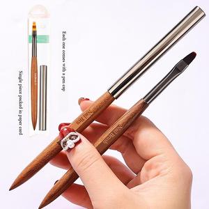 12Pcs Sandalwood Flat Nail Art <b>Brush</b> Set Professional Flower Gradient UV Gel Painting Design Tools - Product Image 3