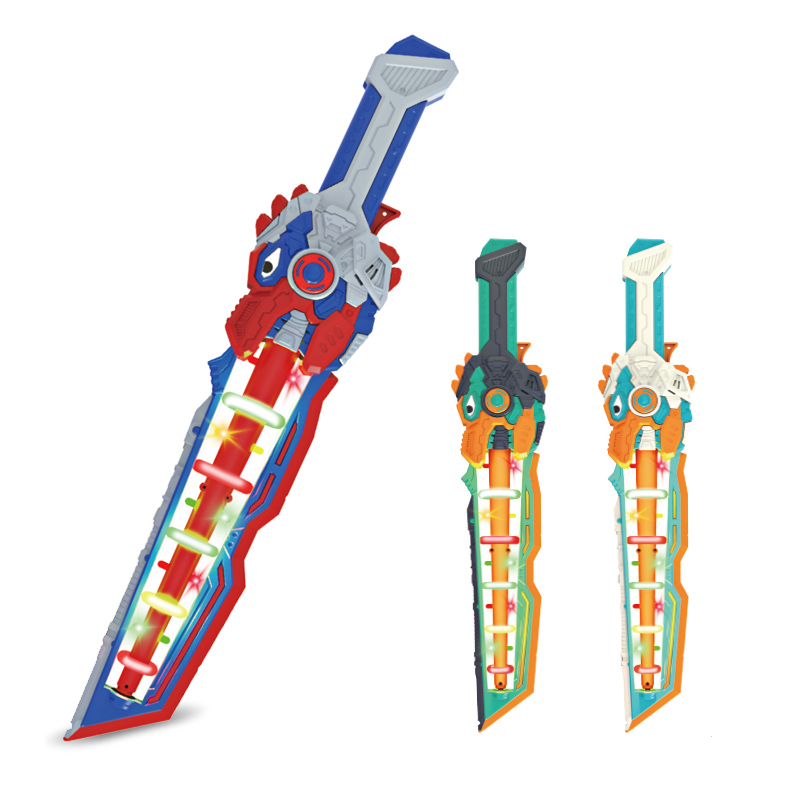 Высококачественный электрический светящийся меч для мальчиков B/O со светодиодной подсветкой, игрушка для детей