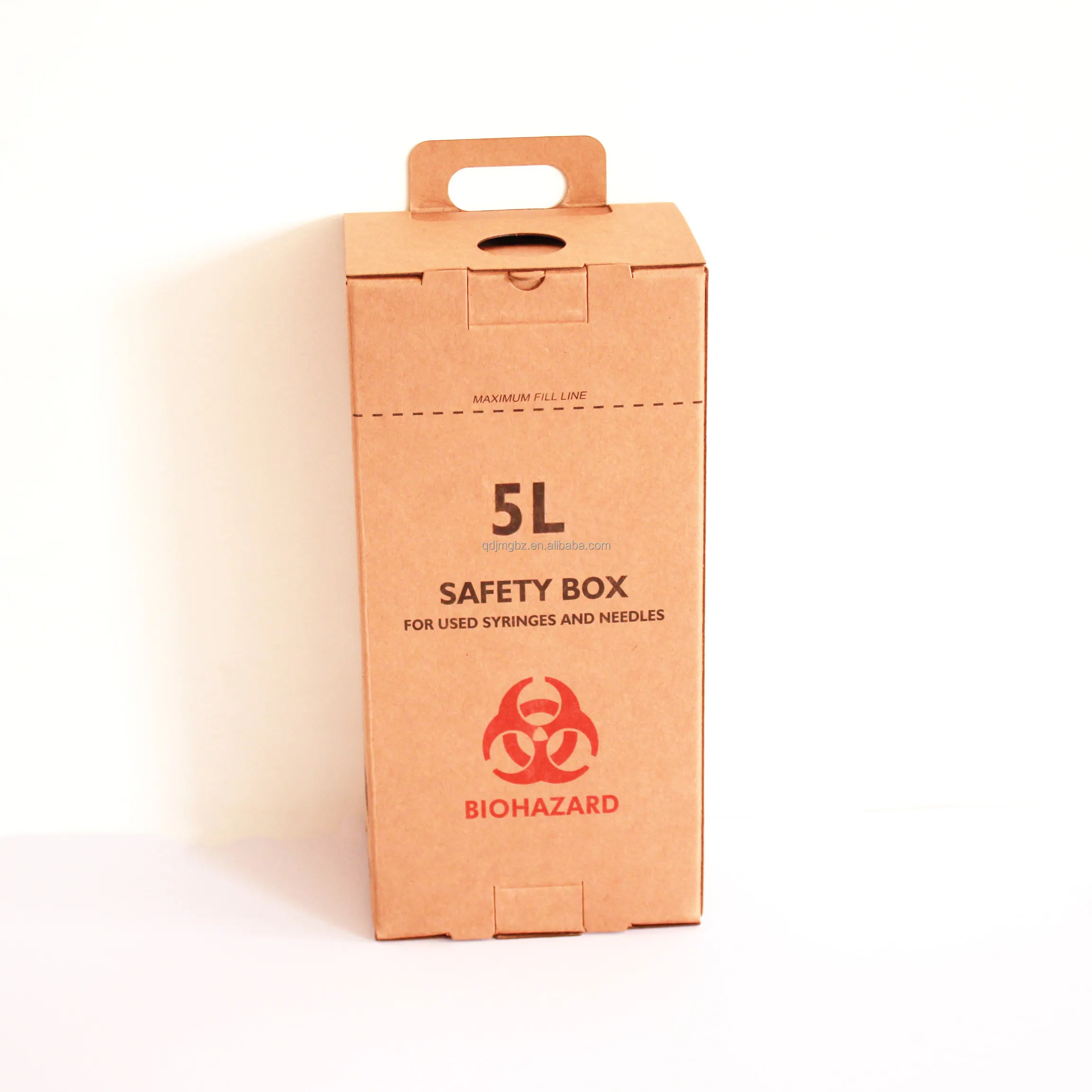 Logotipo personalizado 5l eliminación de riesgos biológicos Caja afilada Embalaje de papel cajas de seguridad de cartón de residuos de riesgo biológico