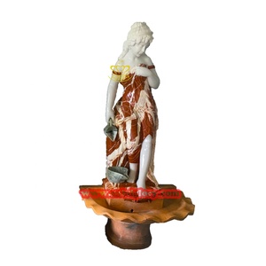 Statue de fille ailée Fontaine en marbre Sculpture d'ornement de caractéristique d'eau de jardin pour cascade de piscine à vendre - Product Image 6
