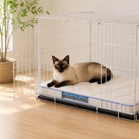 Katzenkäfig-Bodenmatte mit Silikon-Steppoberfläche, Transparenter Seitenfenster, Rutschfester Basis und Kühlfunktion für Innenkatzenkäfige