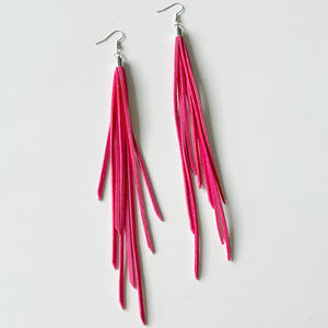 Unionen 2335 Pendientes de cuero coloridos vintage de moda para mujer con colgante de flecos largos Forma geométrica - Product Image 4