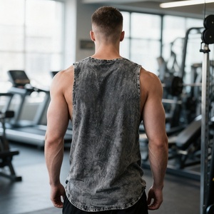 Rainbow Spray Custom ärmelloses Tanktop für Männer Atmungsaktive Vintage Sport Herren ärmellose Turn weste Schnee gewaschen bedruckte Herren - Product Image 3